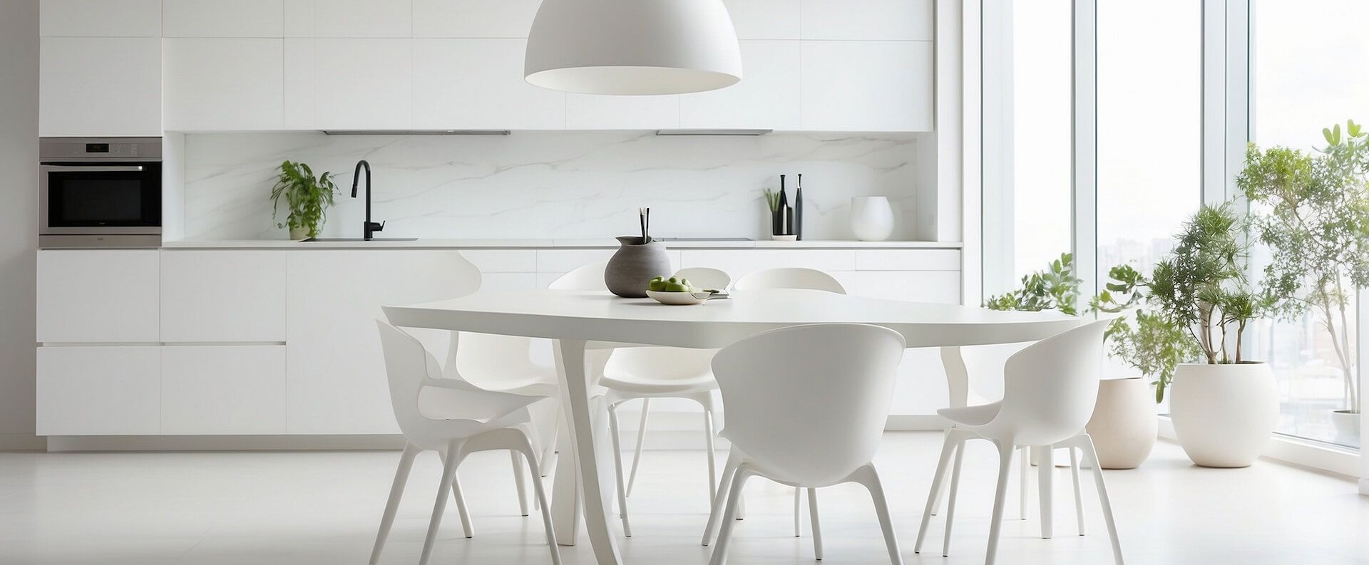 Cucine total white Cremona: luce ed eleganza